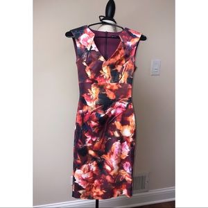 Floral Midi Fitted Dress